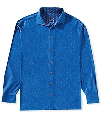 Visconti Big & Tall Printed Long Sleeve Woven Shirt