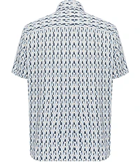 Visconti Big & Tall Retro Print Stretch Short Sleeve Woven Shirt