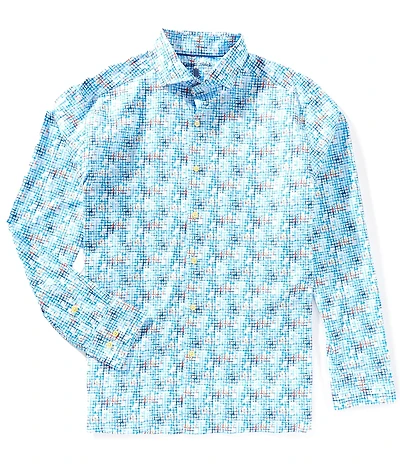Visconti Big & Tall Splatter Print Stretch Long Sleeve Woven Shirt