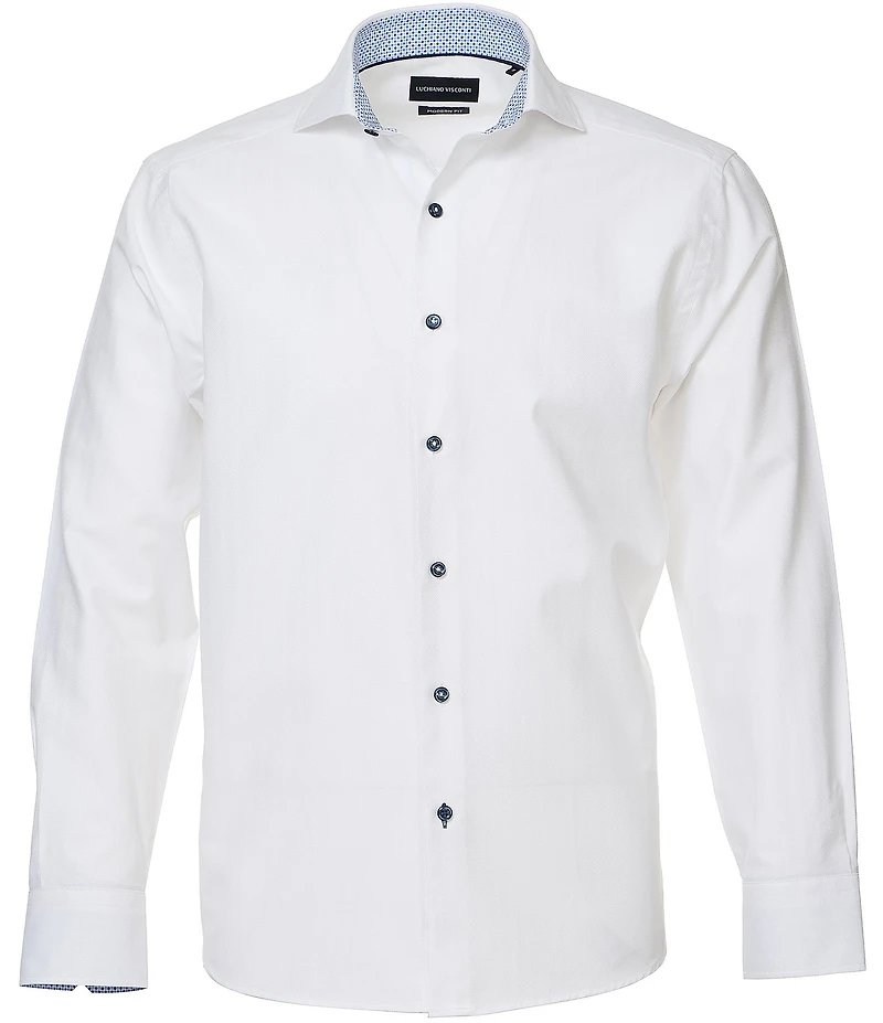Visconti Herringbone Long Sleeve Woven Shirt