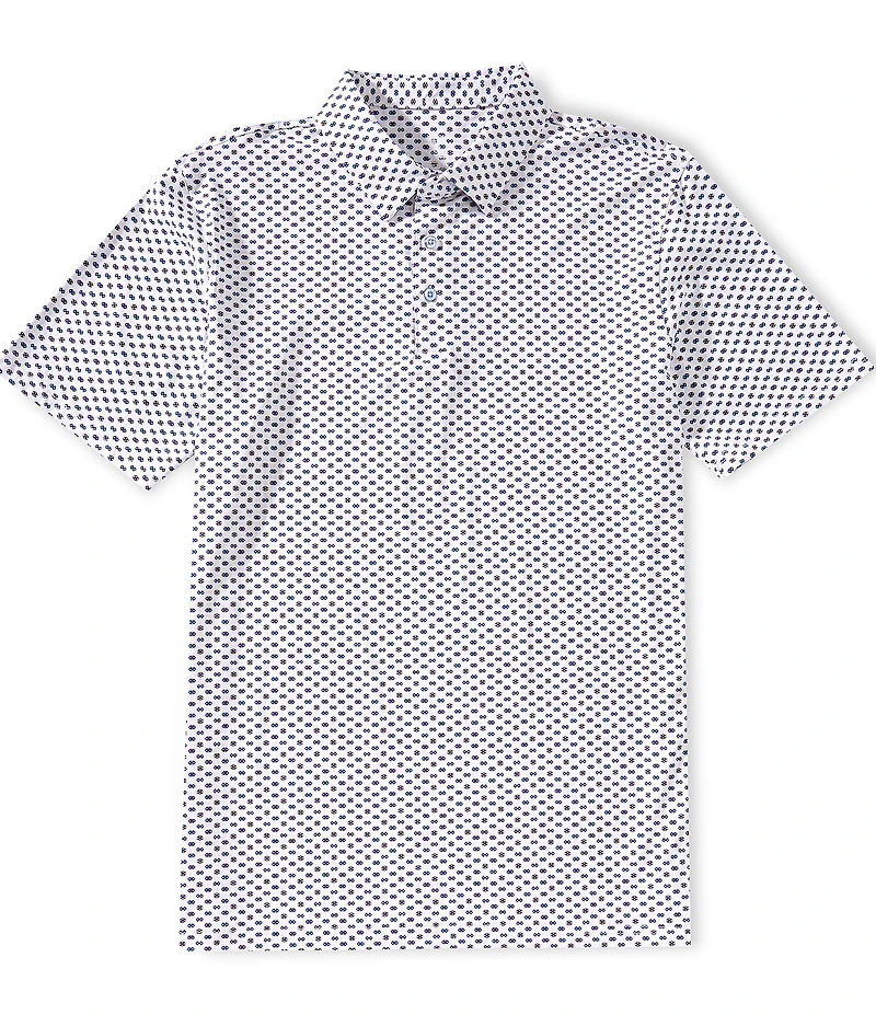 Visconti Mini Hexagon Print Stretch Short Sleeve Polo Shirt