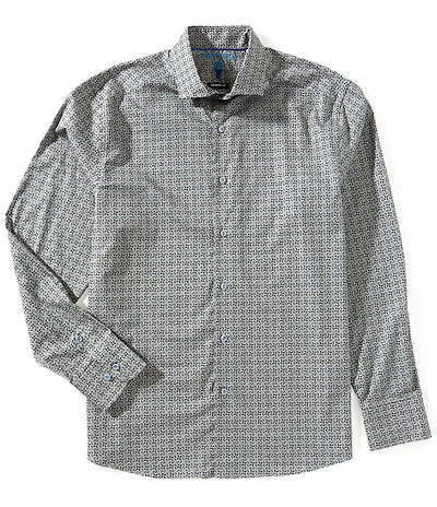 Visconti Multi Geo Print Long Sleeve Woven Shirt