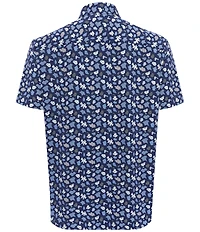 Visconti Puzzle Print Stretch Short Sleeve Woven Shirt