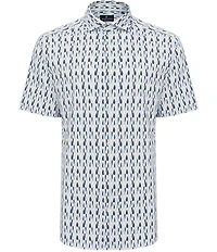 Visconti Retro Print Stretch Short Sleeve Woven Shirt