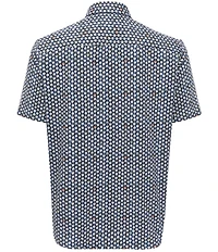 Visconti Skulls Print Stretch Short Sleeve Woven Shirt