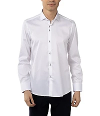 Visconti Slim Fit Leo Solid Long Sleeve Woven Shirt