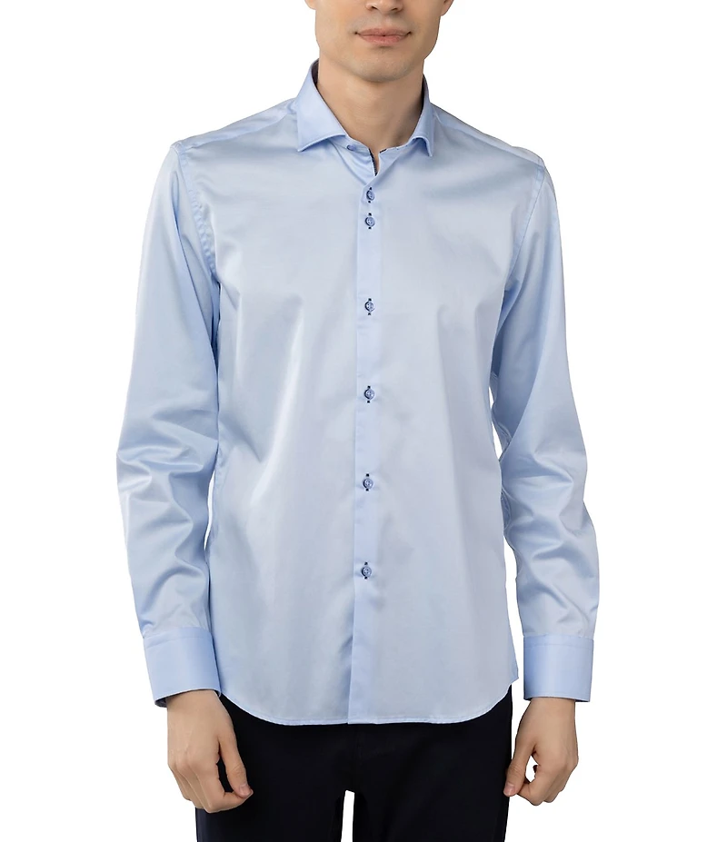 Visconti Slim Fit Leo Solid Long Sleeve Woven Shirt