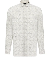 Visconti Swirl Print Stretch Long Sleeve Woven Shirt