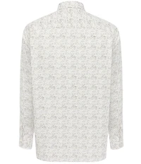 Visconti Swirl Print Stretch Long Sleeve Woven Shirt