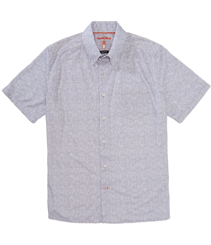 Visconti Textured Stretch Short Sleeve Woven Shirt
