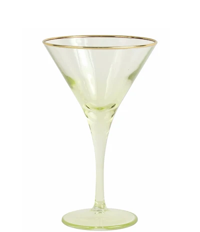 Viva by VIETRI Gold Rimmed Colorful Martini Glass