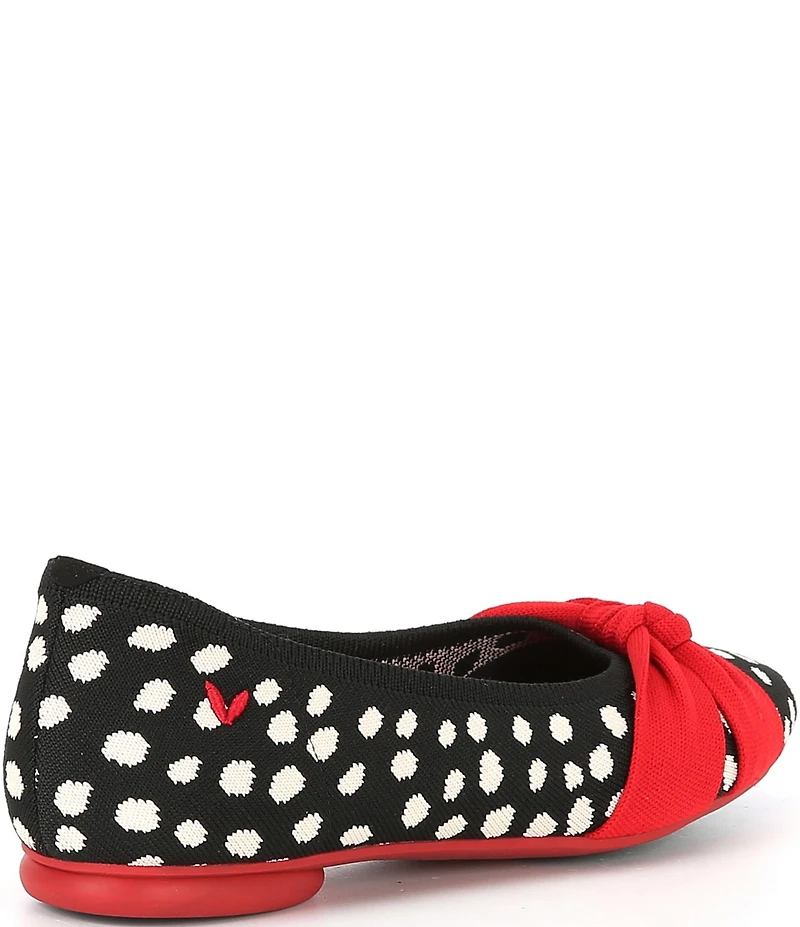 VIVAIA Bibi Stretch Knit Knotted Dotted Print Ballet Flats