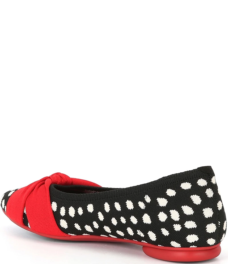 VIVAIA Bibi Stretch Knit Knotted Dotted Print Ballet Flats