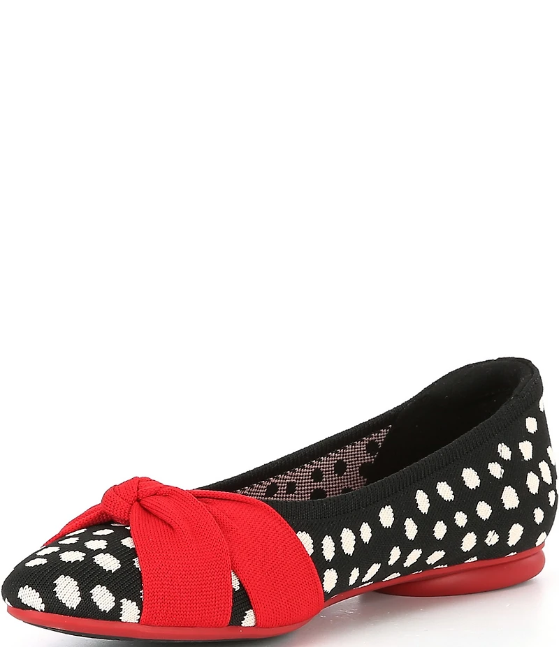 VIVAIA Bibi Stretch Knit Knotted Dotted Print Ballet Flats