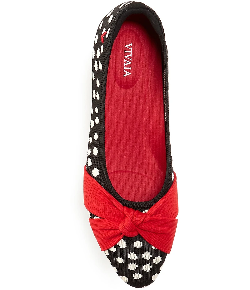 VIVAIA Bibi Stretch Knit Knotted Dotted Print Ballet Flats