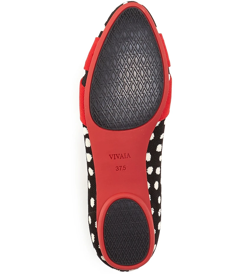 VIVAIA Bibi Stretch Knit Knotted Dotted Print Ballet Flats