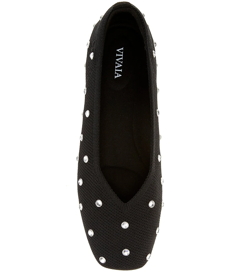 VIVAIA Margot 2.0 Stretch Knit Rhinestone Flats