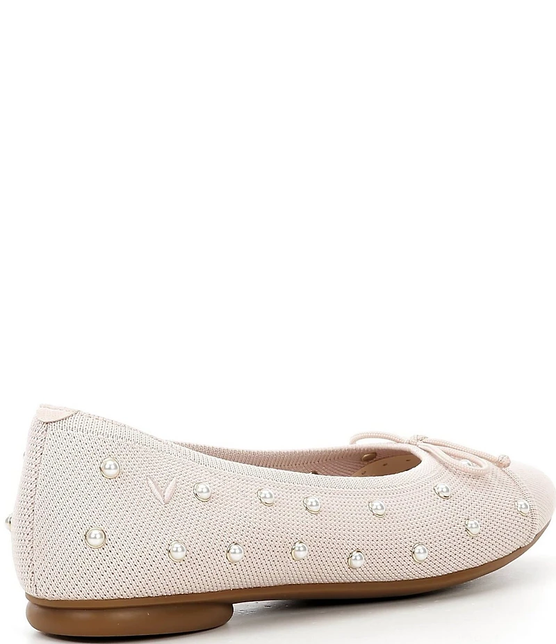 VIVAIA Tiana Knit Pearl Bow Ballet Flats