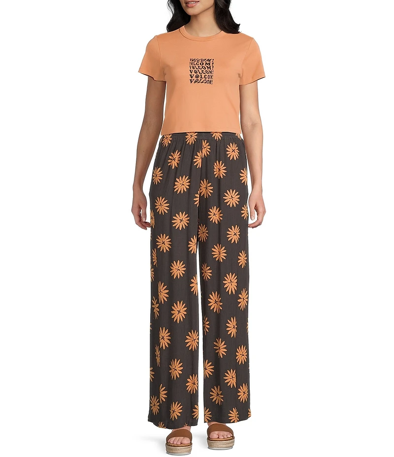 Volcom As If Desert Sand Short Sleeve Cropped Baby Tee