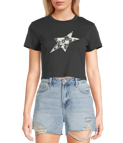 Volcom As If Short Sleeve Vintage Black Cropped Baby Tee