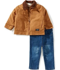 Volcom Baby Boys Canvas Jacket, & Short Sleeve T-Shirt, & Denim Jeans 3-Piece Set