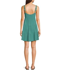 Volcom Beach Moon Stone Gauze Sleeveless Babydoll Dress