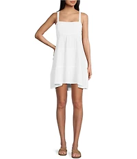 Volcom Beach Moon Stone Gauze Sleeveless Babydoll Dress