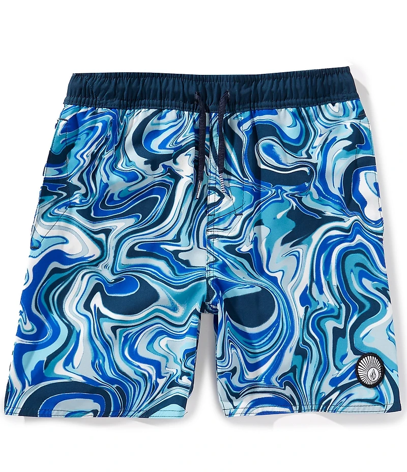 Volcom Big Boys 8-20 Lido Print Swim Trunks