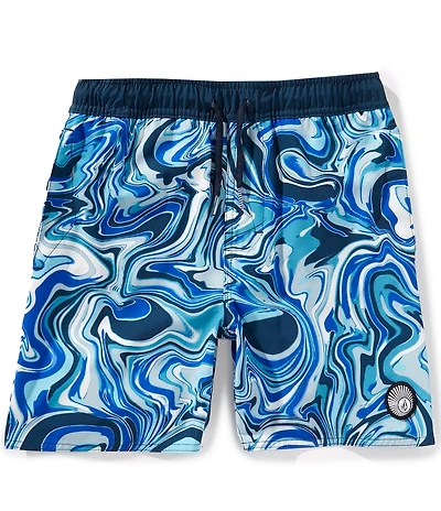 Volcom Big Boys 8-20 Lido Print Swim Trunks