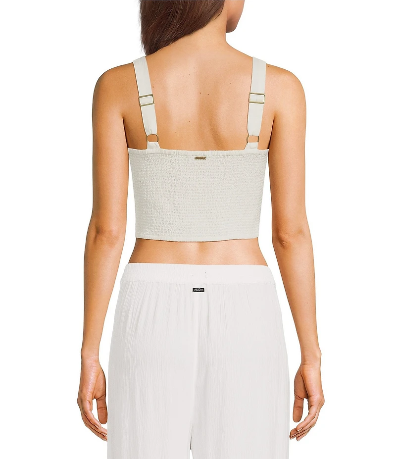 Volcom Bow Chicka V-Neck Ruched Cropped Tank