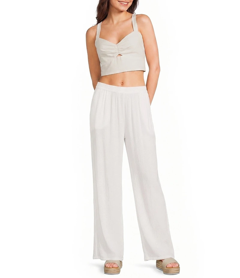 Volcom Bow Chicka V-Neck Ruched Cropped Tank