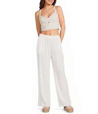 Volcom Bow Chicka V-Neck Ruched Cropped Tank