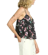 Volcom Dream In Bloom Sleeveless Crinkle Gauze Camisole