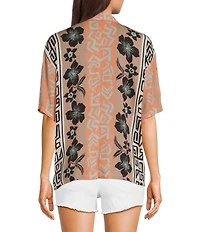 Volcom Funtastical Mixed Media Printed Short Sleeve Gauze Shirt