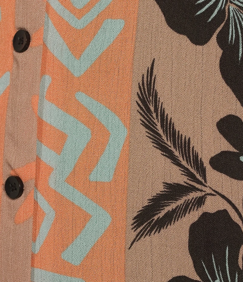 Volcom Funtastical Mixed Media Printed Short Sleeve Gauze Shirt