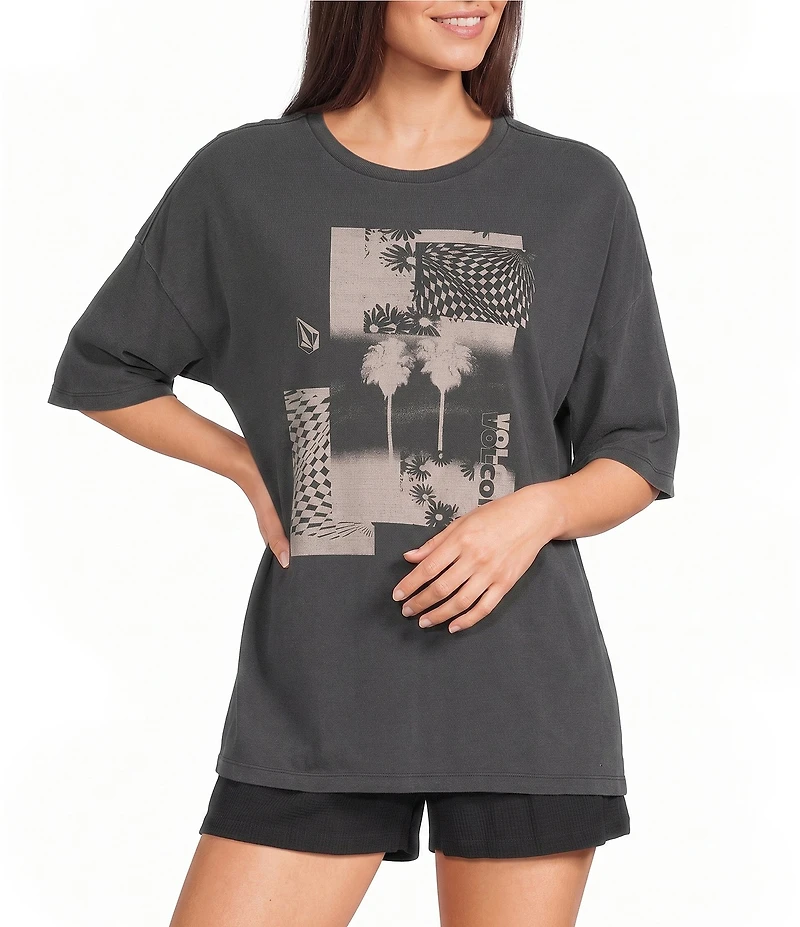 Volcom Glitch Tropic Graphic Crew Neck Short Sleeve Boyfriend Tee