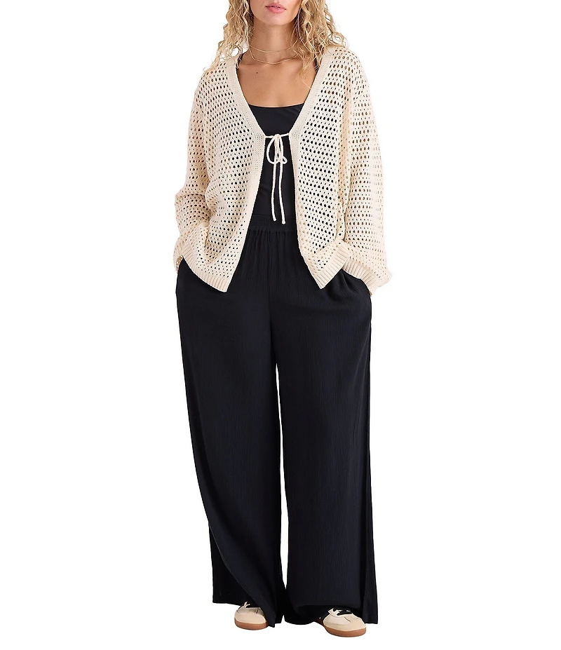 Volcom Go Go Tie Front Open Knit Cardigan