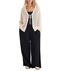 Volcom Go Go Tie Front Open Knit Cardigan