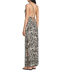 Volcom Hib Dia Floral Printed Slip Dress