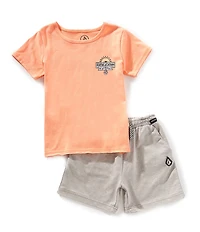 Volcom Little Boys Short-Sleeve Graphic T-Shirt & Short Set