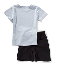 Volcom Little Boys Short Sleeve Graphic T-Shirt & Solid Short Set