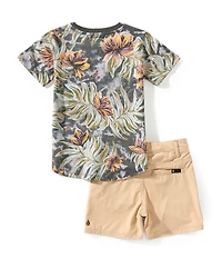 Volcom Little Boys Short Sleeve Printed T-Shirt & Shorts Set