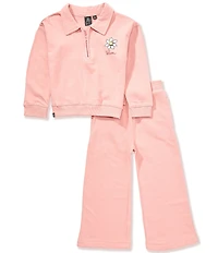 Volcom Little Girls Long Sleeve 1/4-Zip Fleece Top & Matching Pants Set