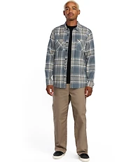 Volcom Netastone Long Sleeve Yarn-Dyed Plaid Flannel Shirt