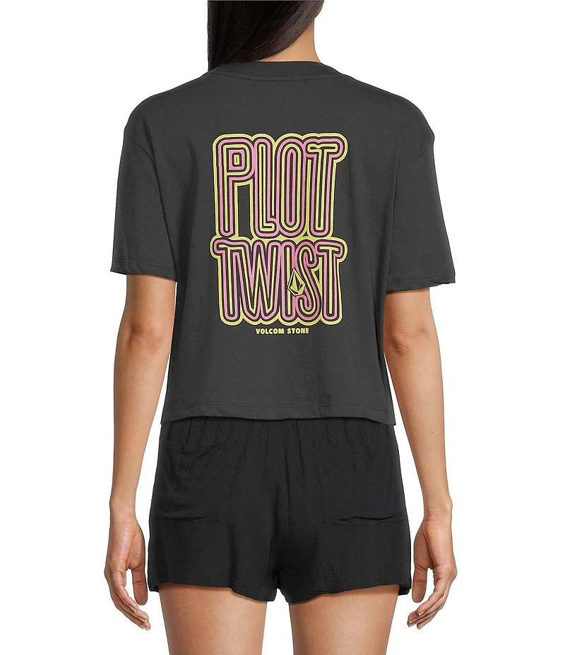 Volcom Pocket Dial Graphic Crew Neck Short Sleeve Cropped Tee