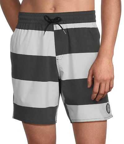 Volcom Psyche 17#double; Outseam Stripe Swim Trunks