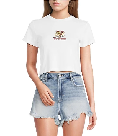 Volcom Short Sleeve As If Cropped Baby Tee