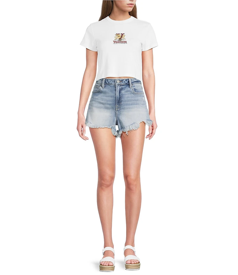 Volcom Short Sleeve As If Cropped Baby Tee