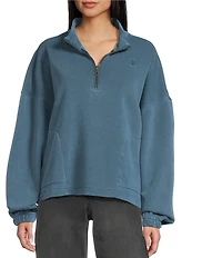 Volcom Stone Long Sleeve Quarter Zip Brushed Back Fleece Sweater