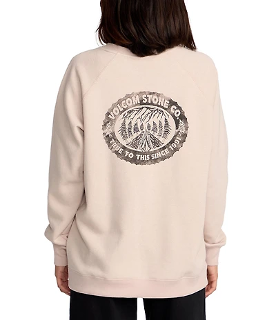 Volcom Stone Magic Raglan Sleeve Brushed-Back Fleece Boyfriend Sweatshirt